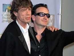 Mick Jagger and Bono